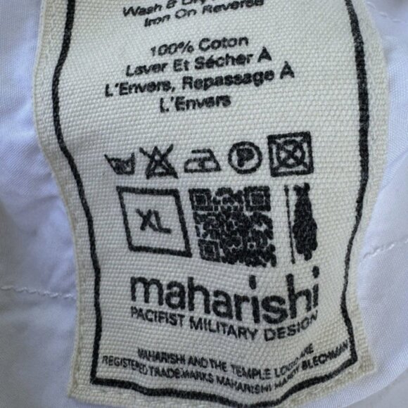 Maharishi Military Tunic Kurta Shirt Top Tumeric Long Sleeve Button Up XL White - Picture 3 of 5
